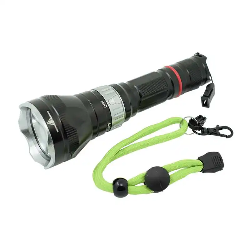 

Best Tactical Lantern Diving Led Lamp Dive Torch Light Flashlight 18650 Self Defense Flashlight Underwater 100m Waterproof Black