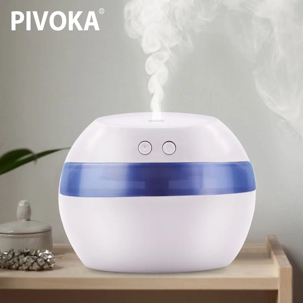 

PIVOKA 300ml Mini Air Humidifier Eessential Oil Diffuser Aromatherapy Diffuser Ultrasonic Wood Grain Hhousehold