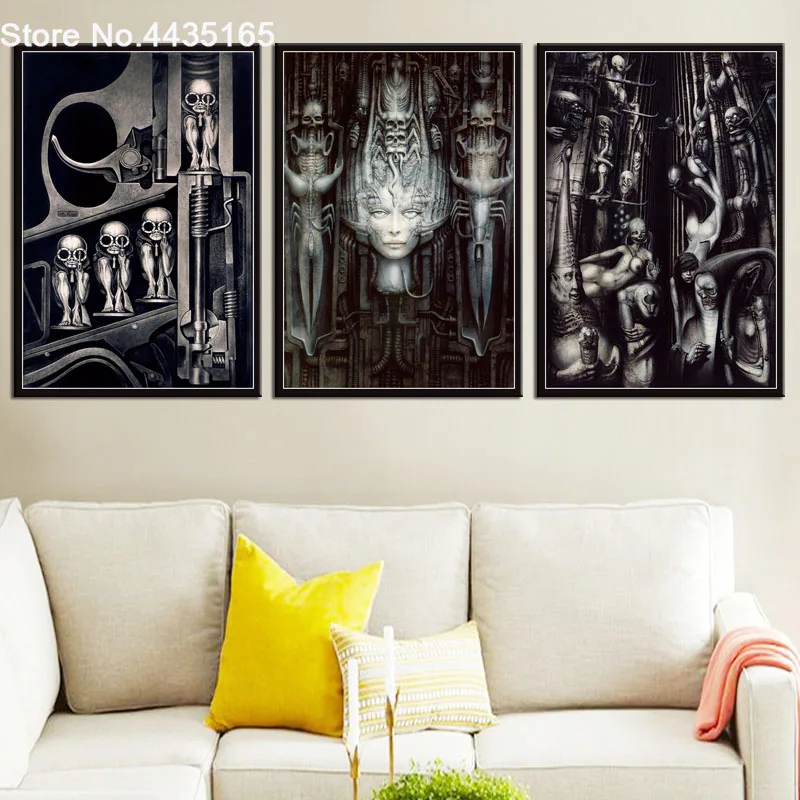 

Hr Giger Li II Poster Alien Dark Evil Abstract Posters and Prints Wall Art Picture Canvas Painting for Living Room Home Decor