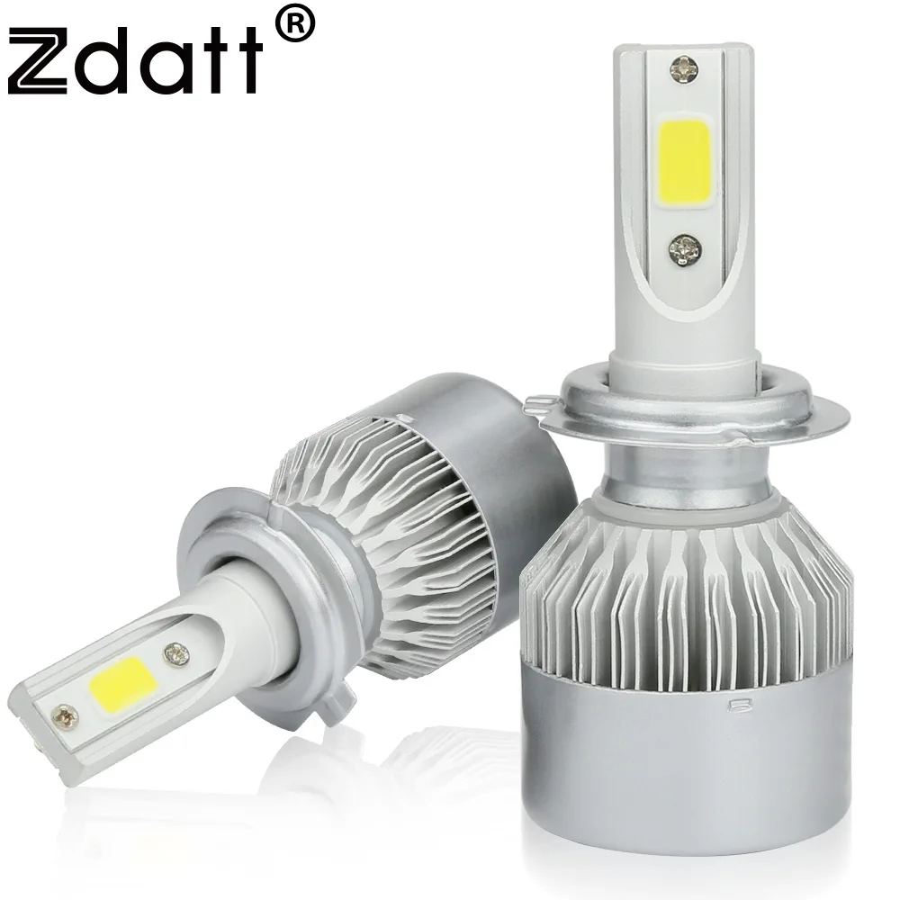 

Zdatt 2Pcs H7 Led Bulb 80W 8000Lm Headlights H1 H8 H11 HB3 9005 HB4 9006 Auto Led Lamp Car Led Light White 12V Automobiles