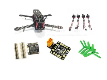

DIY FPV mini quadcopter frame kit QAV250 pure carbon frame + F4 + RS2205 2300KV motor + BL_S 600 ESC + 5045 3 blades prop