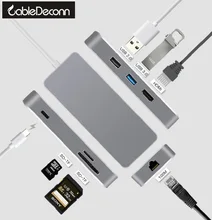 USB-C HUB usb3.1 Type C to HDMI 2K USB3.0 USB2.0 Ethnernet gigabit RJ45 SD TF card USB C Adapter for Macbook Pro 2017 2016
