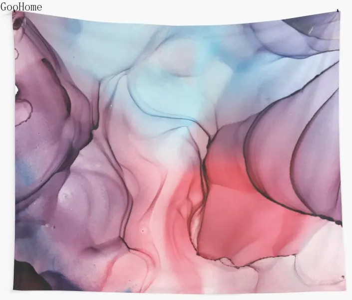 

Flame Fired Alcohol Ink Painting Wall Tapestry Cover Beach Towel Throw Blanket Picnic Yoga Mat Home Decoration