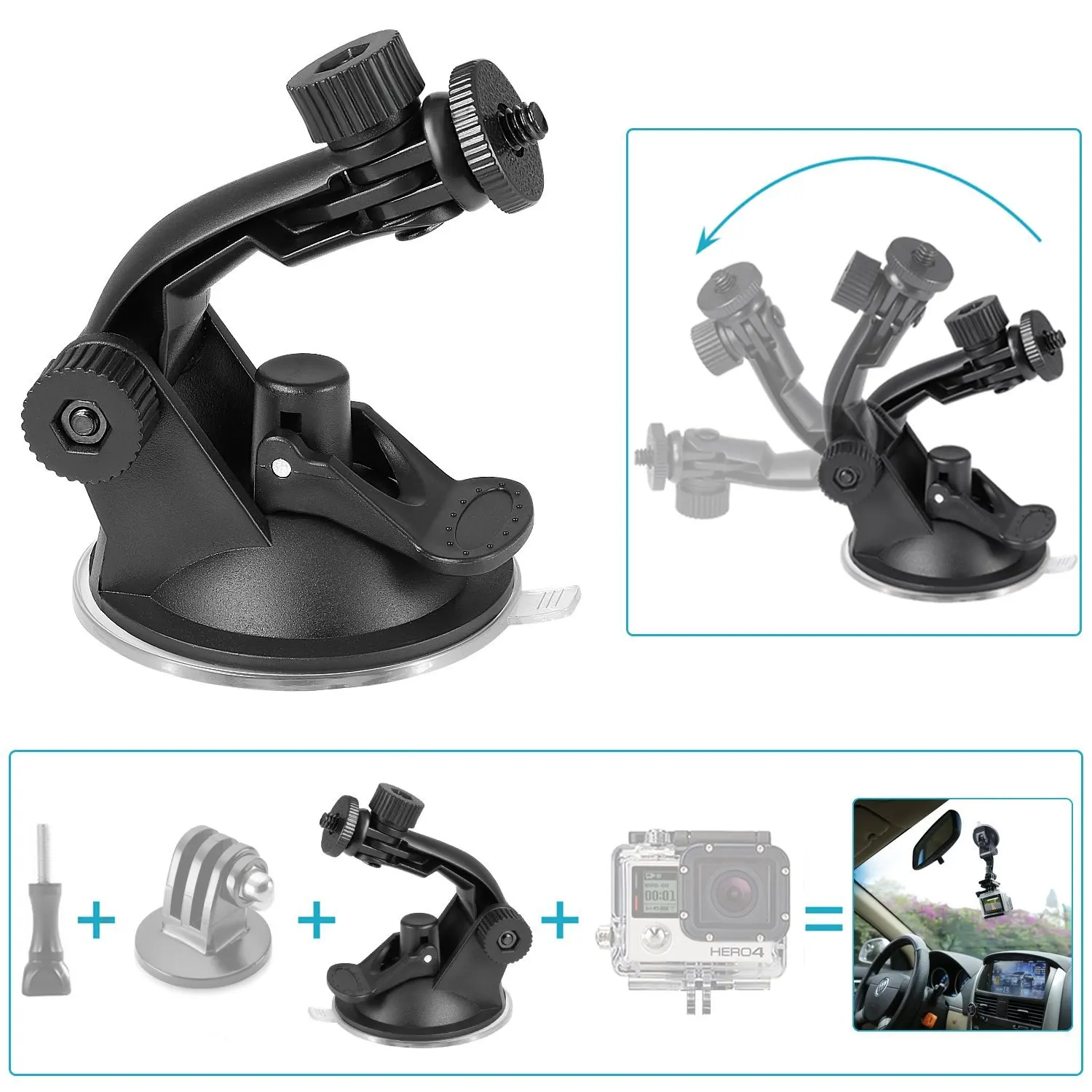 

HFES New 16-In-1 Sport Accessory Kit for GoPro Hero4 Session Hero1 2 3 3+ 4 SJ4000 5000 6000 7000 in Swimming Rowing