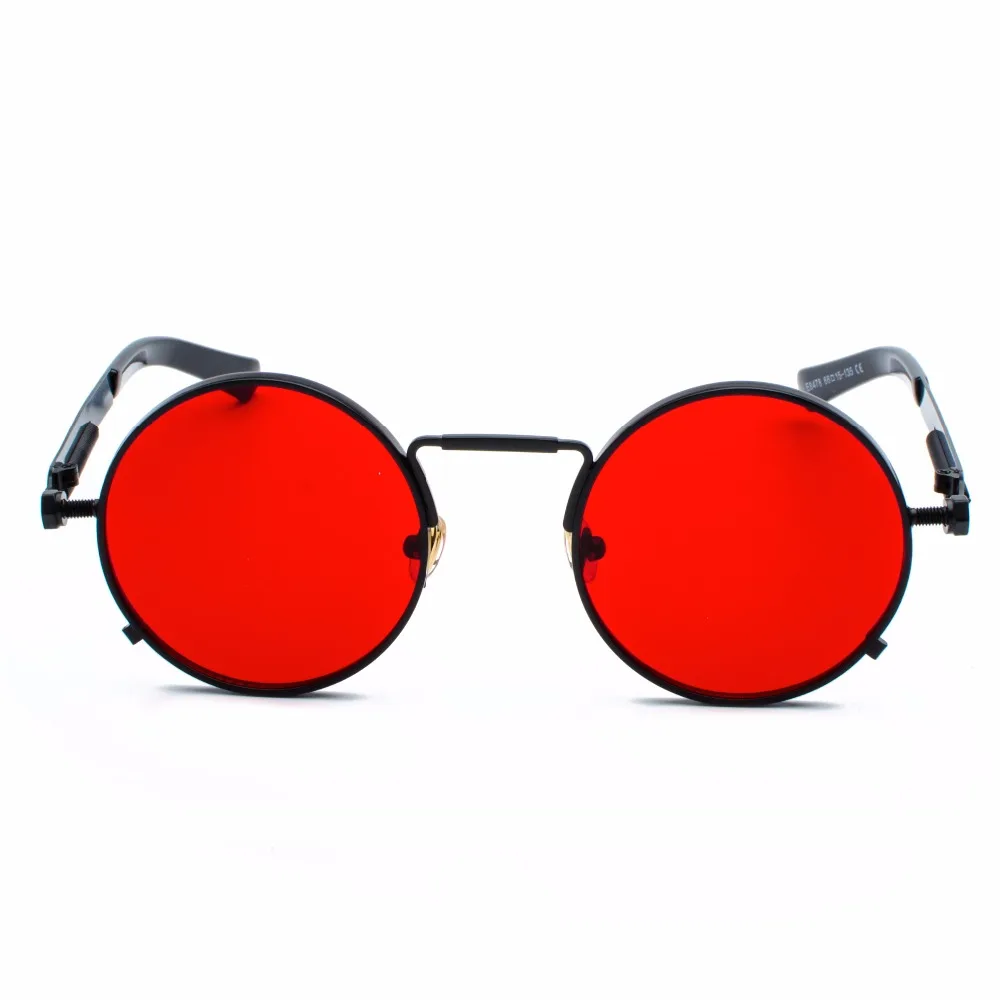 Peekaboo clear red sunglasses men steampunk 2024 metal frame retro vintage  round sun glasses for women black uv400 - AliExpress
