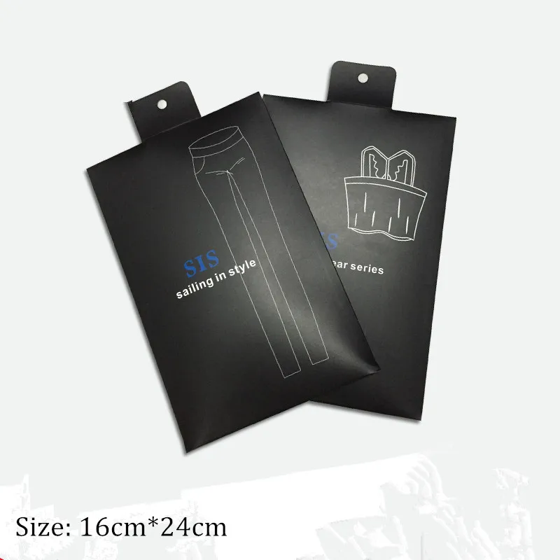 

Underwear Undergarment Foldable Paper box, Black Paper Bag, Bra Leggings Stocking packaging bag, 16cm *24cm 50PCS