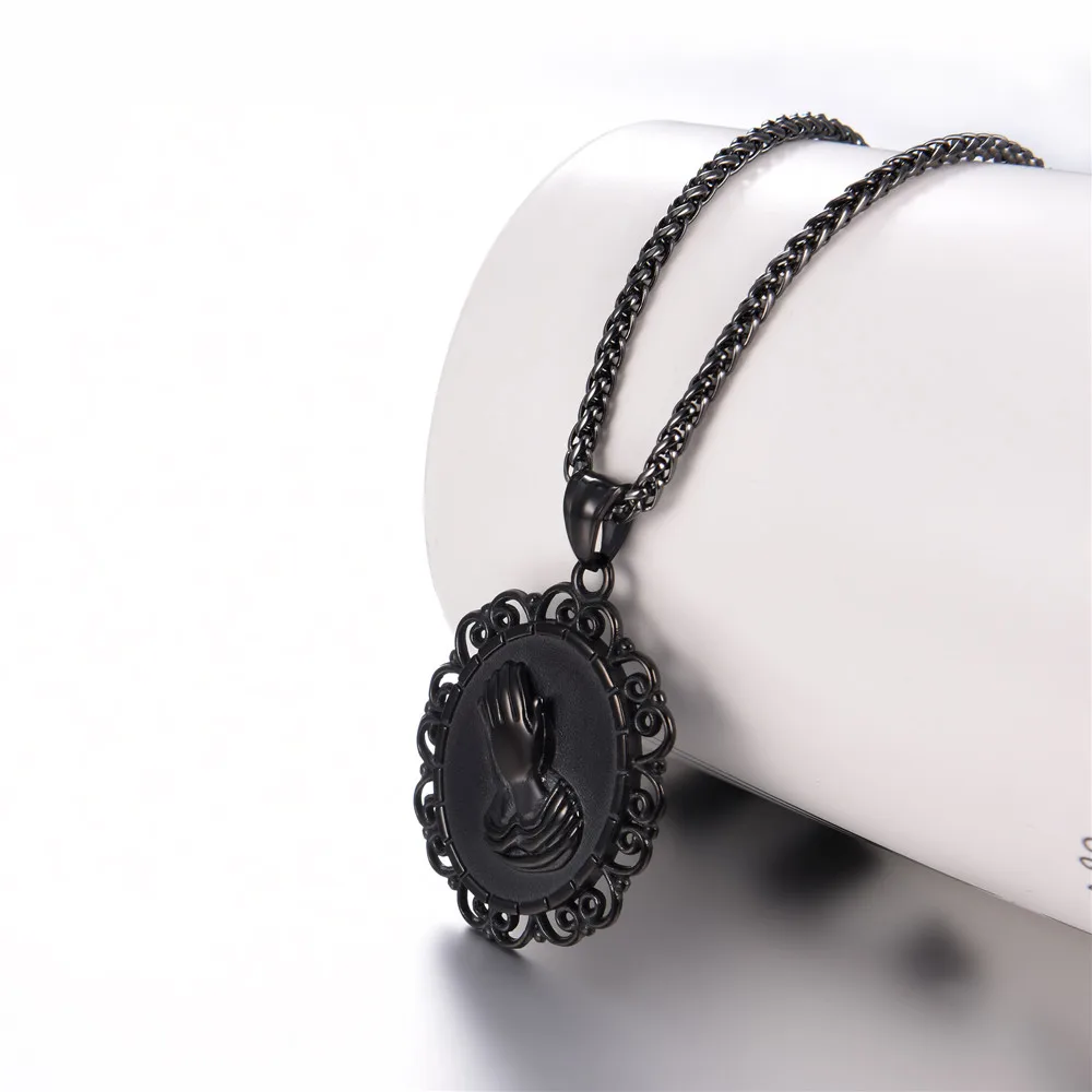 Hamsa Hands медаль Амулет ожерелье подвеска из нержавеющей стали Благословение
