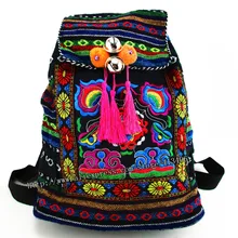 Tribal Vintage Hmong Thai Indian Ethnic Embroidery Bohemian Boho rucksack Boho hippie ethnic bag, backpack bag L size SYS-170R