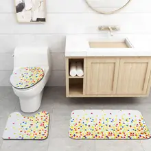 4 шт./компл. нескользящий коврик для ванной+ занавеска для душа+ стойка для тряпок крышка для унитаза коврик+ крышка для унитаза домашний декор для ванной комнаты