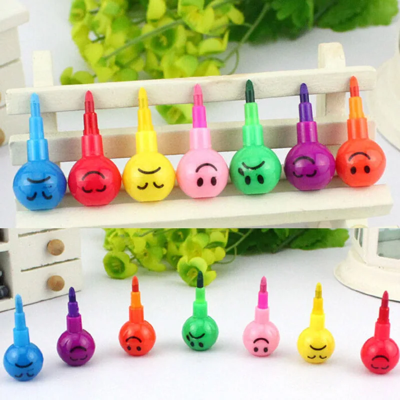 20 Pcs /Lot 7 Colors Crayons Creative Sugar-Coated Haws Cartoon Graffiti Pen Stationery School Office Kids Student Writing Pens