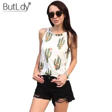 Print Cactus Green Plant Summer Tank Top Women 2018 Sexy Casual Sleeveless Halter Ladies Cami Cropped