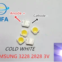 100 шт. для SAMSUNG 2828 светодиодный подсветка TT321A 1,5 Вт-3 Вт с зенером 3 в 3228 2828 холодный белый ЖК-подсветка для ТВ приложения