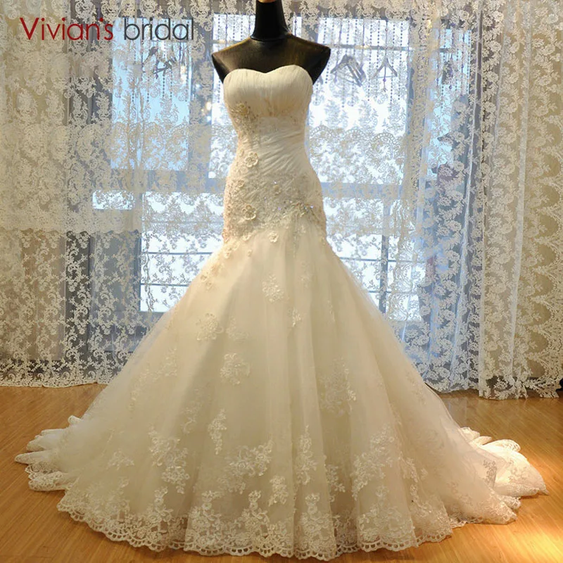 

Lace Mermaid Wedding Dress 2018 Corset Bodice White/Ivory Bridal Gown Customized Vestidos de Novia Plus Size
