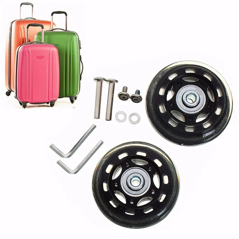 

1 Pair Replacement Wheels Axles Deluxe Repair OD 67mm Repair Travel Trolley Case Wheels 67x20mm Rubber Luggage Wheel Suitcase