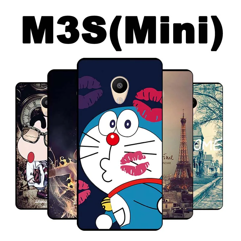 Meizu m3s 16 ГБ Чехол ТПУ Черный Мягкий Для телефон Случае Живопись mini 32 случае крышка |