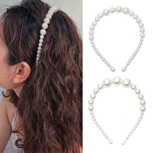 IngeSight. Z Корейская лента для волос с искусственным жемчугом в богемном стиле, натуральная оболочка, повязки для волос для женщин и девушек, свадебный обруч для волос аксессуары