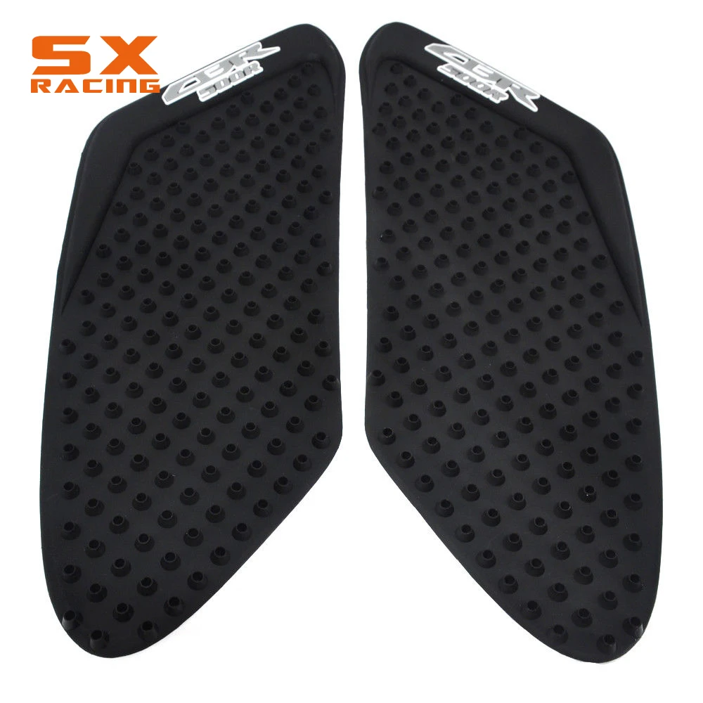 Black Gas Tank Pad Traction Side Pads Gas Fuel Knee Grip Decal