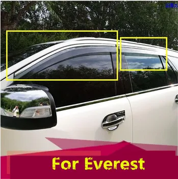 

Window Visors Awnings Rain Sun Deflector Guard Vent Covers Protector 4Pcs Car Styling For Ford Everest Stainless Steel DB059