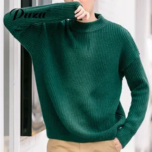 PUZA new sweaters autumn winter fashion men sweater casual thicken fleece male top sweater mens crewneck slim fit men clothing