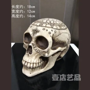 

Resin Simulation Color Astrology Skull Ornaments Halloween Props Decoration