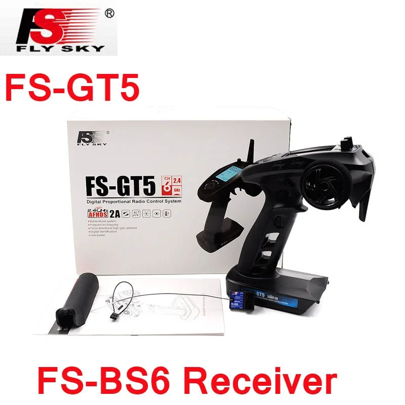 

Flysky FS-GT5 2.4G 6CH Transmitter with FS-BS6 Receiver Built-in Gyro Fail-Safe for RC Car Boat spare parts free shipping