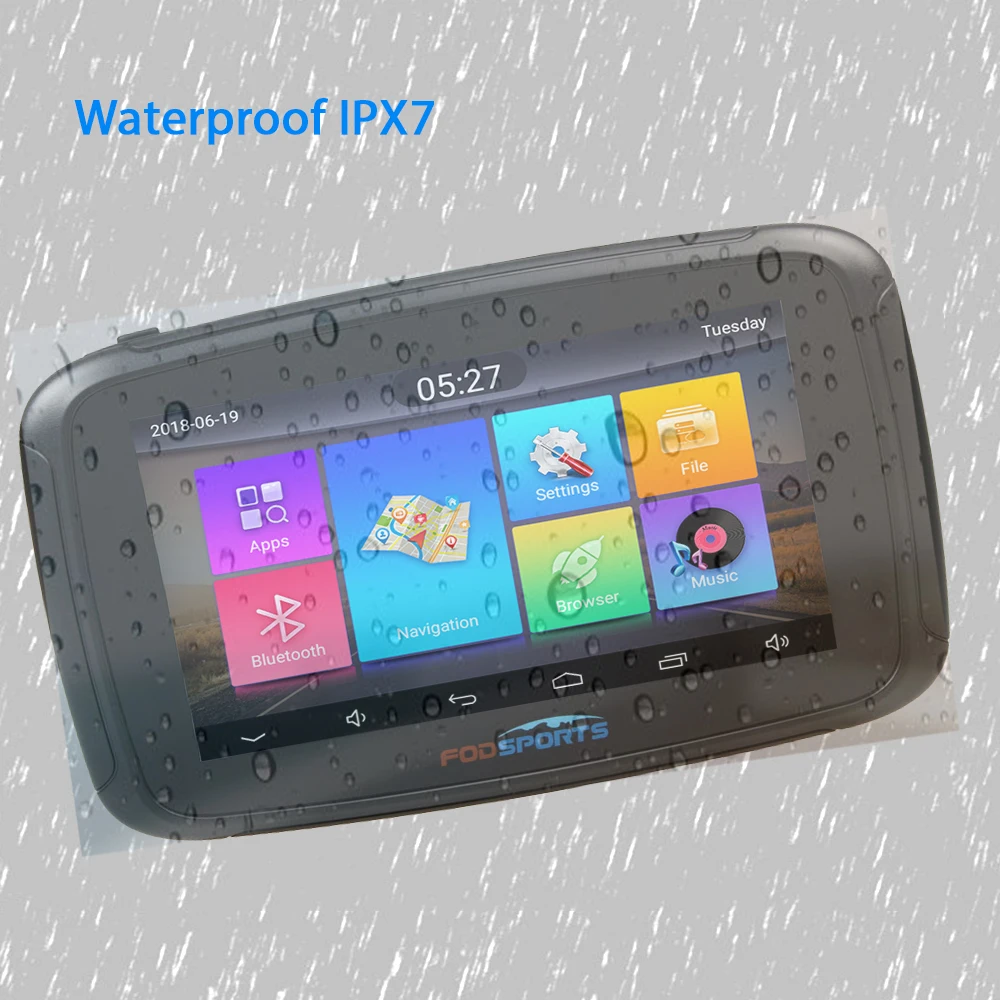 Fodsports ipx7 водонепроницаемый мотоцикл Навигация 5 дюймов автомобиль gps wifi 16G мотоцикл навигатор android 6,0 FM 3000 мАч батарея