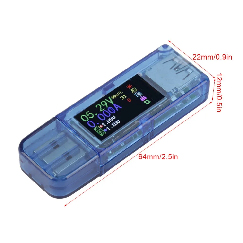 ANENG AT34 USB 3,0 цветной ЖК-Вольтметр Амперметр измеритель тока мультиметр зарядное устройство USB Тестер