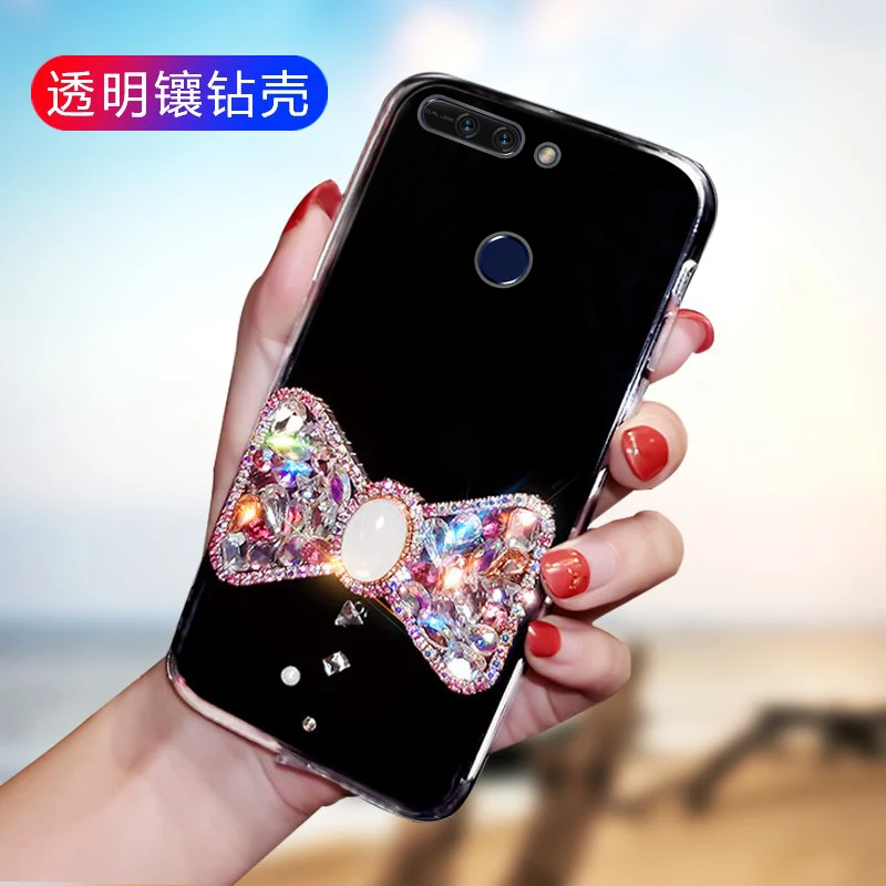 Для Huawei Honor V8 PRO простой женский телефон с бантом Блестящий анти крах сотовый