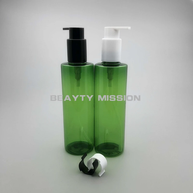 Beauty Mission 24 Pcs/lot 250ml Green Empty Lotion Pump Bottle,shampoo