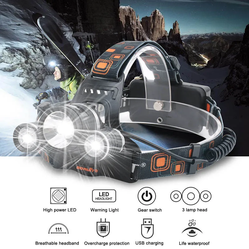 

LED Headlamp Multi-functional Bright Fish Shape Headlight for Evening Outdoor CLH@8