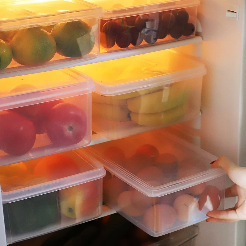 Большой кухонный ящик для хранения пластиковых банок, прозрачный контейнер для хранения продуктов, сохраняющий свежесть, кухонные аксессуары, холодильник