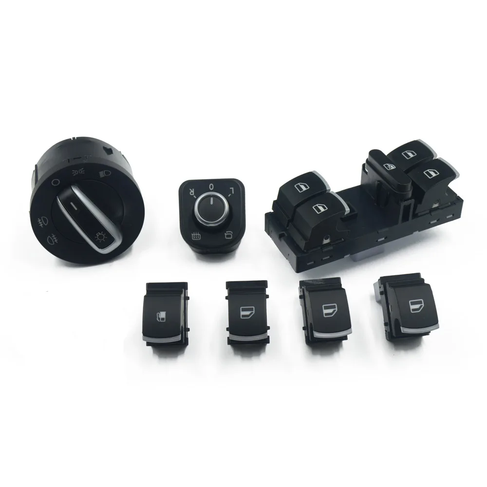 

7PCs/Set Window Headlight Mirror Fuel GAS Switch Button For VW Golf MK5 MK6 Jetta MK3 III Tiguan 2005-2010 5ND941431A 5ND959857