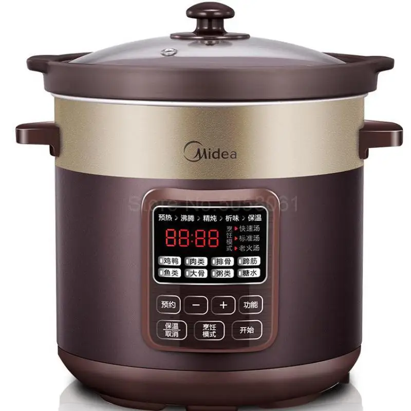 

Electric Stew Pot Of Porridge With Automatic Simmering Ceramic Purple Color Electric Casserole Stew Household Large Saucepan