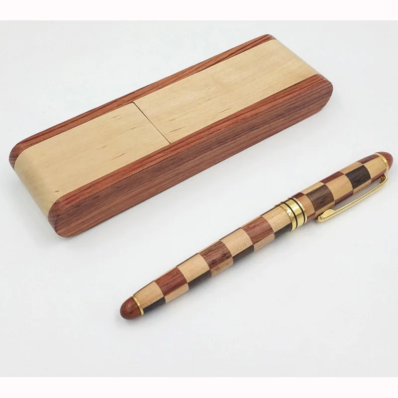 Wholesale luxury handmade  wood Gel ink  pen 0.5mm  pen box  as gift for business and office image_1