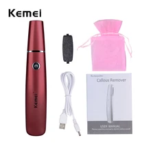 Kemei педикюрный инструмент для удаления мозолей ног уход за кожей Remover Педикюр электропилка для стоп инструмент для удаления мозолей инструмент для пилинга ног с светодиодный свет