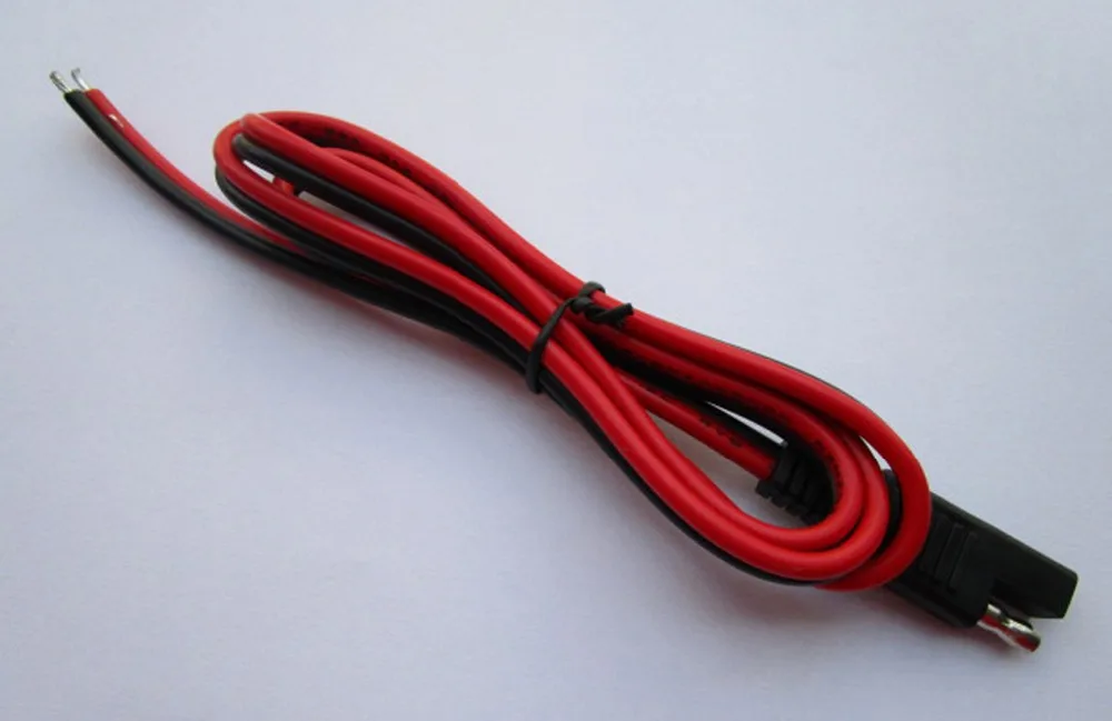 

4 Pcs SAE DC Power Automotive Extension DIY Cable 2x1.5mm^2 Red and Black 100cm