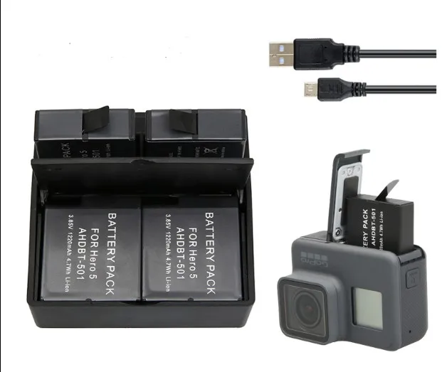 

Para a Bateria GoPro hero 6 5 Recarregavel Battey + Dual Carregador de Uso Multi-Proposito Carregador Para GoPro 5 6 bateria Da
