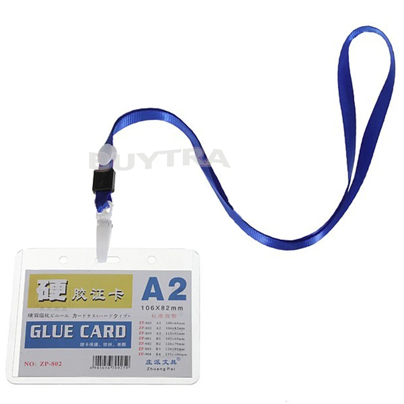 Card Holders Unisex ID Holder Multi Function Neck Strap Working Business Carder Holder Random Color 10.5cm X8.2cm