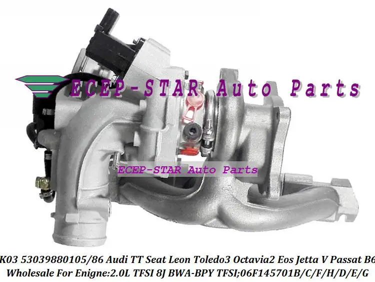 K03 53039700105 53039880105 53039700086 06F145701B Turbo For Audi TT Seat Leon Toledo III Octavia II Eos Jetta V Passat B6 BWA BPY 2.0L TFSI (1)