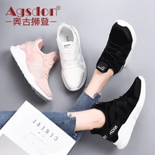 

Agsdon Brand Women Running Shoes Mesh Breathable Sneakers Spring Popular Fashion Hollow Out Loafers Black Comfortable Design