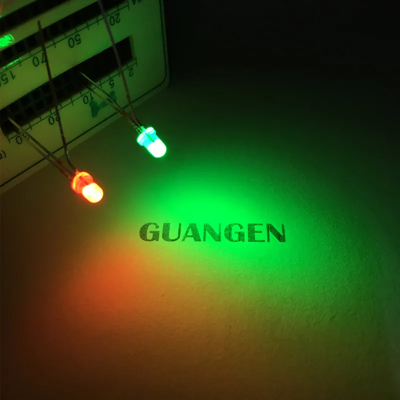 

F3/3MM LED Round Diffused Red&Green 2 Color Common Anode 3 Pin Round Light Emitting Diode Dual FoggyTwo Plug-in Practice DIY Kit