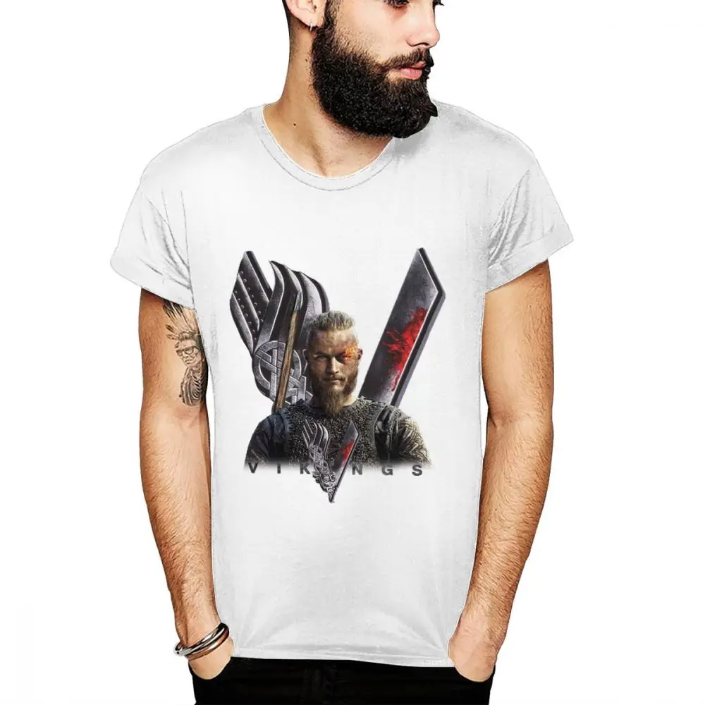 S-6XL плюс размер Vikings Ragnar Lothbrok Футболка Топ дизайн Новое поступление популярная футболка с героями мультфильмов для мужчин мягкая футболка