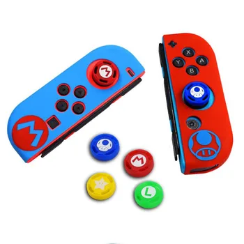 

JoyCon Gamepad Soft Protective Skin Case+Thumbstick Grips Joystick Caps Cover For Mario Nintend Switch NS Joy-Con Controller