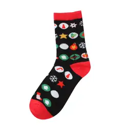 Женские рождественские хлопковые удобные короткие носки в полоску AUG22