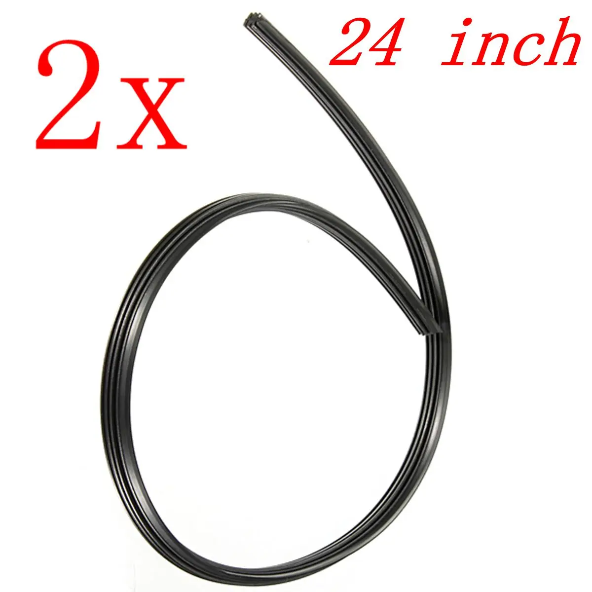 

Newest 2pcs Auto Car Vehicle Insert Rubber Wiper Blade (Refill) 24 6mm Black