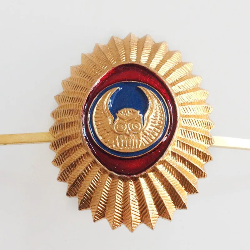

Original Soviet Union Owl Badge Emblem Lapel Pin Russia Cap Badge Medals Communist Party Military Cockade