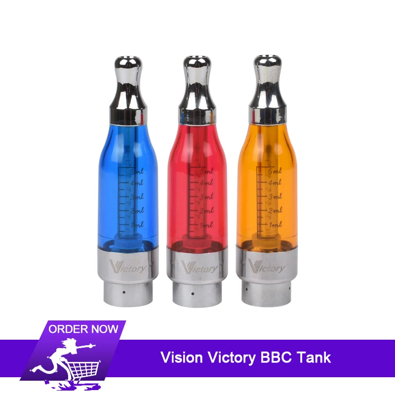 

2pcs Original Vision Victory BBC Tank 5ml Atomizer Clearomizer For Ego Ego-t Evod Vape Pen 510 thread Electronic e cigarette