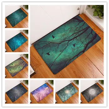 

Vintage Night Star Tree Bird Cartoon Mat Bath Carpet Decorative Anti-Slip Mats Room Car Floor Bar Rugs Door Home Decor Gift