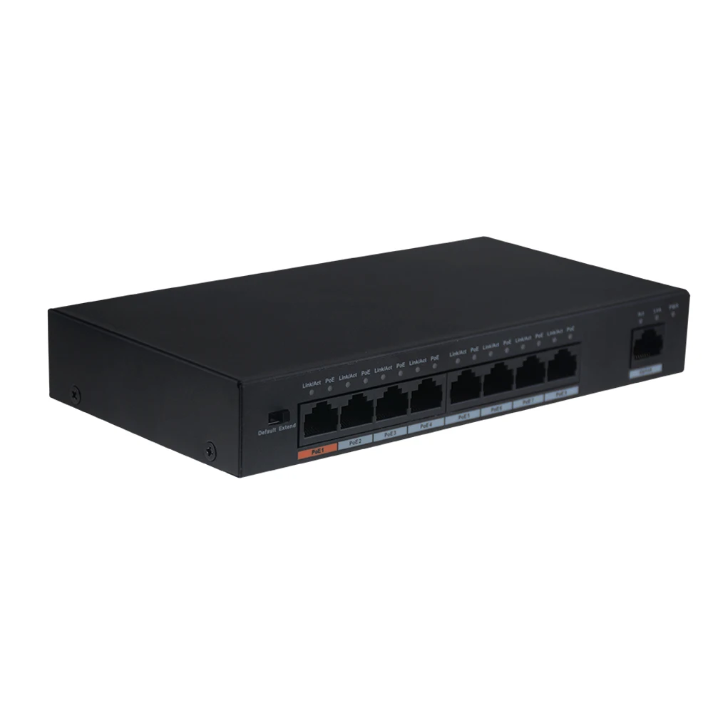 Dahua DH-S1500C-8ET1ET-DPWR PoE коммутатор 8CH Ethernet выключатель питания Поддержка 802.3af 802.3at POE+ Hi-PoE стандарт питания