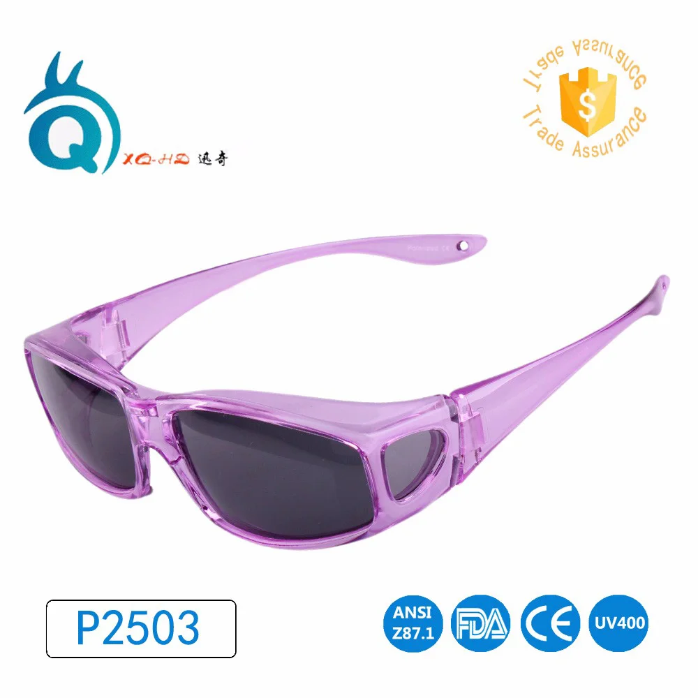 Носить по рецепту очки для женщин Поляризованные линзы Чехлы тип солнцезащитные очки для рыбалки - Цвет: P2503 light purple